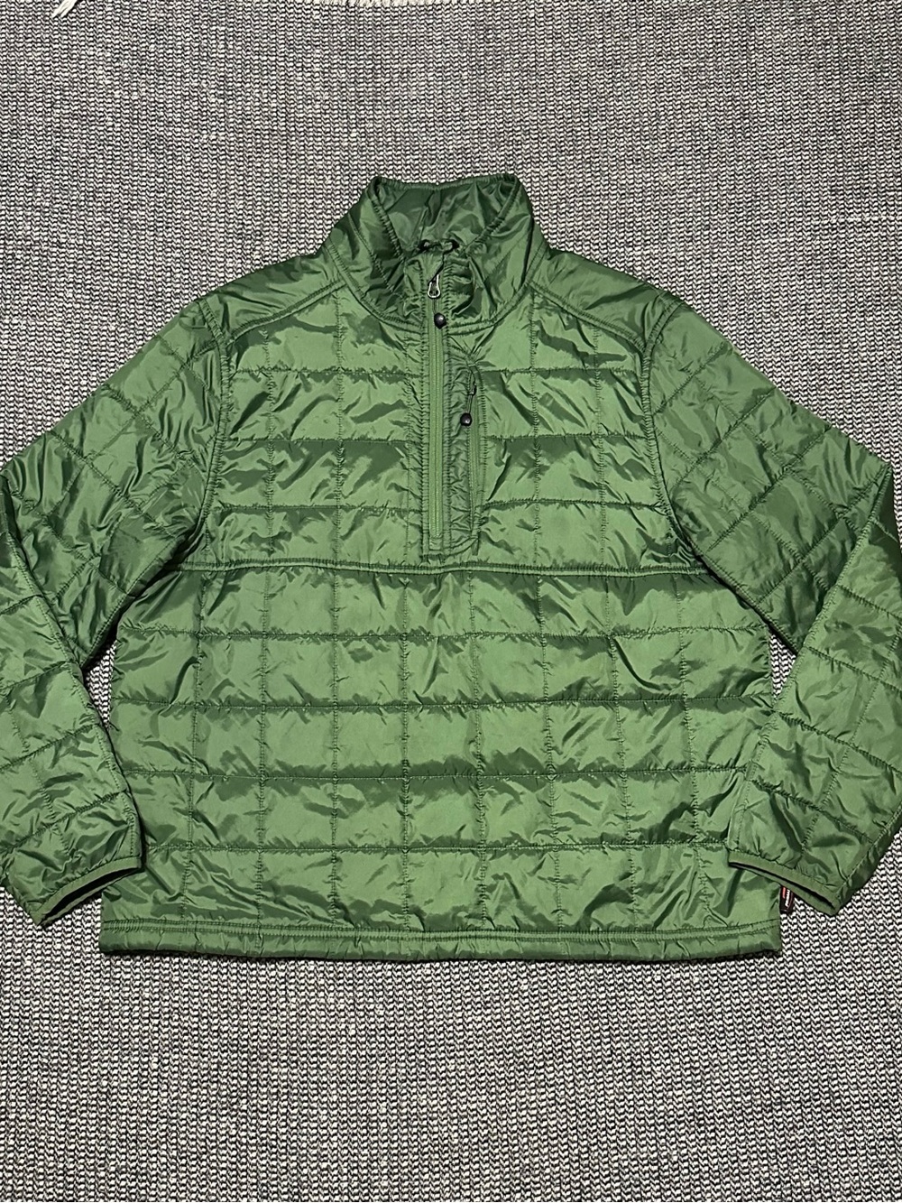 Lands' End Olive Green Quilted Pullover Puffer